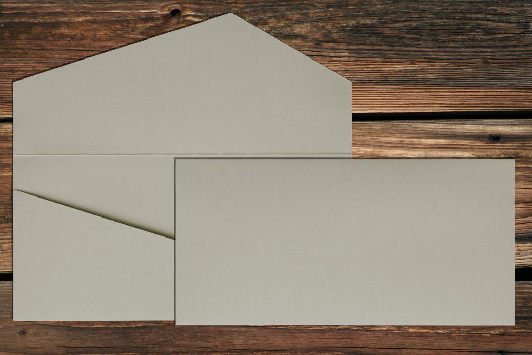 Geschenkkarte DL 110x220 mm Taupe gerippt 220 g/qm